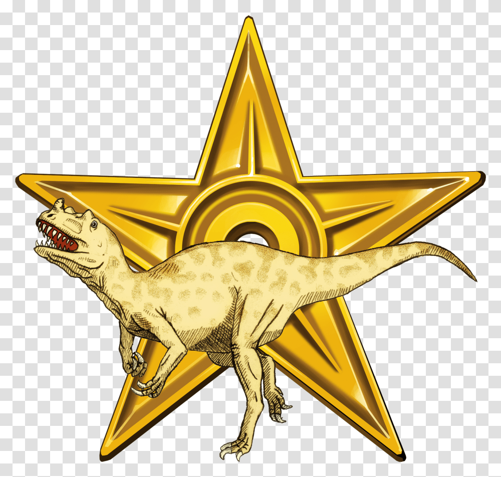 Gold Barnstar Of Dino Human Rights, Dinosaur, Reptile, Animal, Symbol Transparent Png