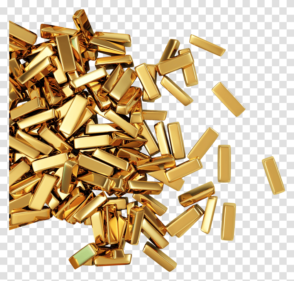 Gold Bars Falling Falling Gold Bars, Weapon, Weaponry, Ammunition, Bullet Transparent Png