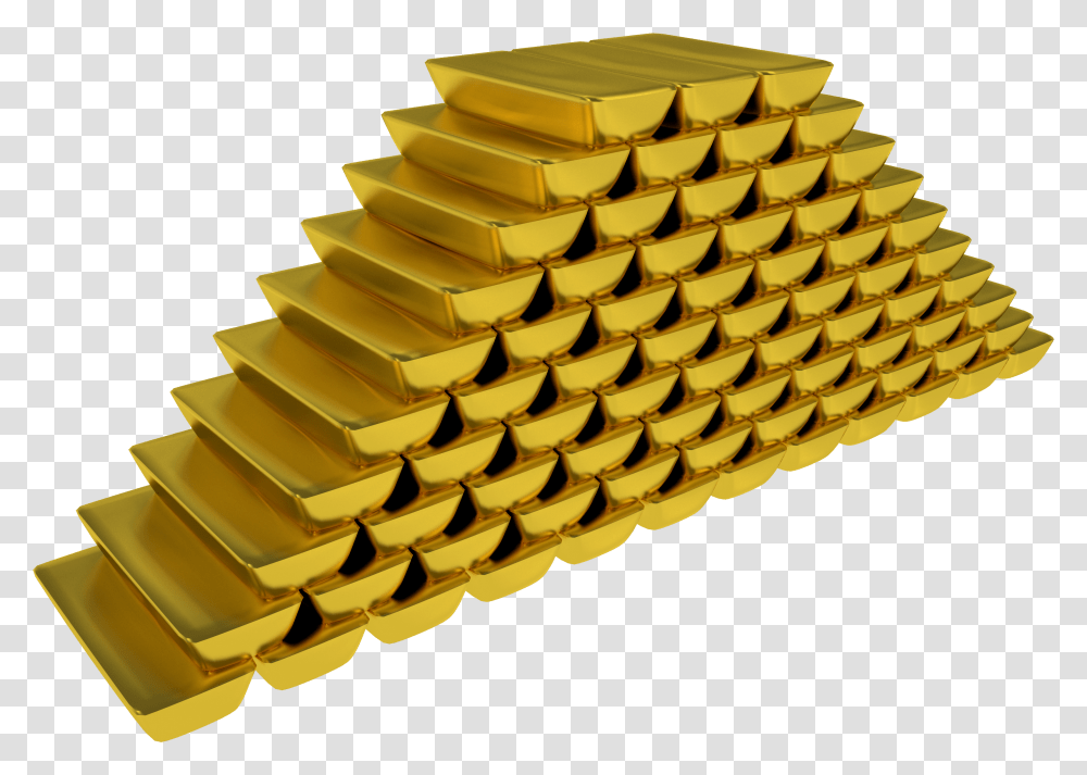 Gold Bars Stock Pile Gold Bars With Background Transparent Png