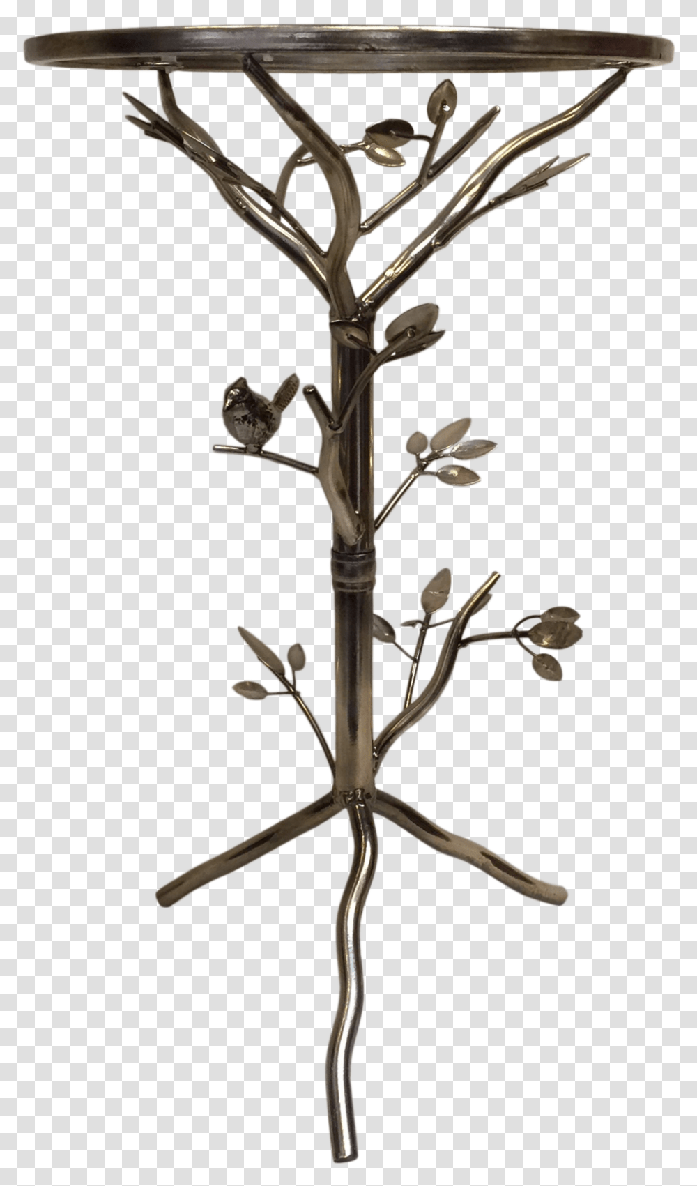 Gold Birdie On A Branch Table Twig, Coat Rack, Cross, Tree Transparent Png