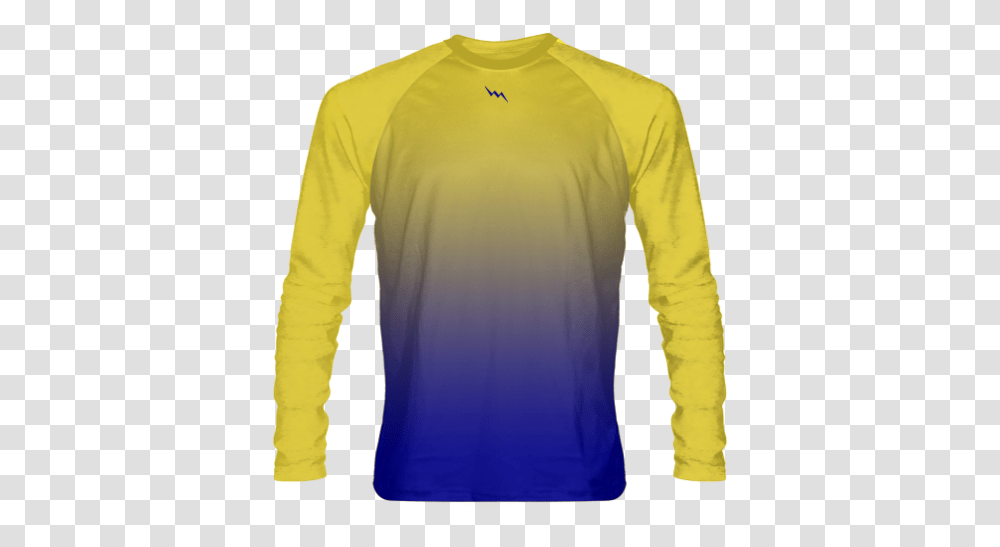 Gold Blue Fade Ombre Long Sleeve Shirts Purple And Gold Shirts, Clothing, Apparel, Person, Human Transparent Png