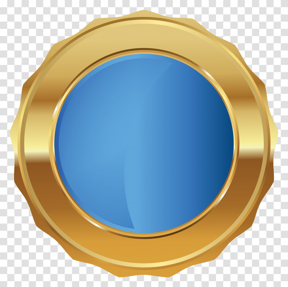 Gold Blue Seal Badge Clip Art Gallery, Window, Sphere, Porthole Transparent Png