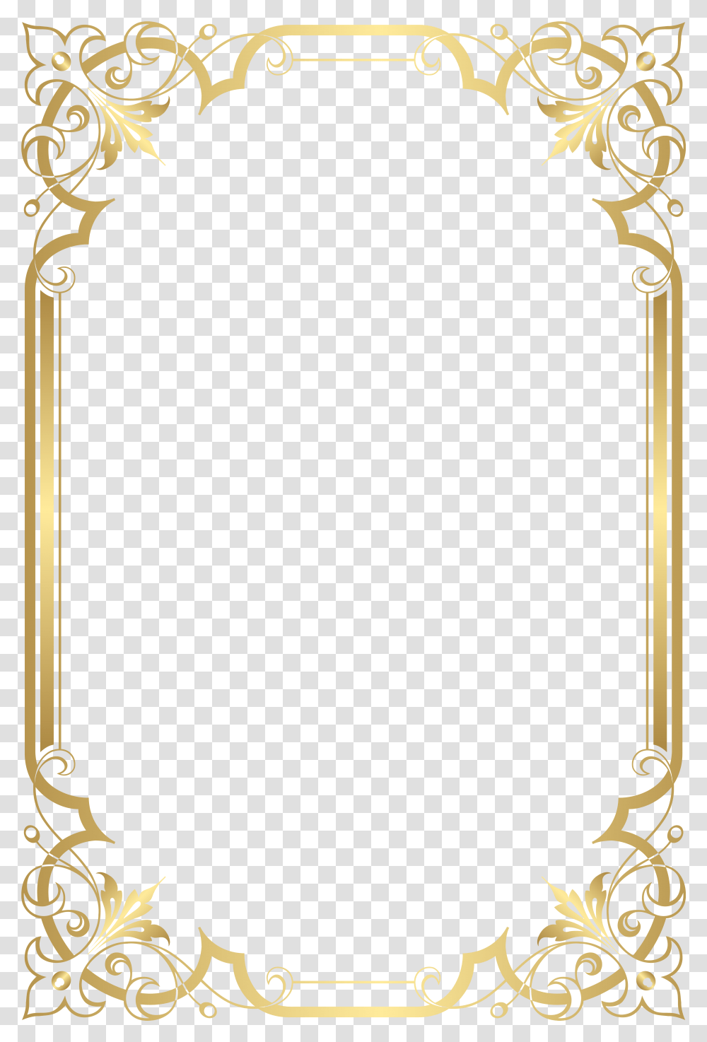 Gold Border Frame, Scroll, Emblem Transparent Png