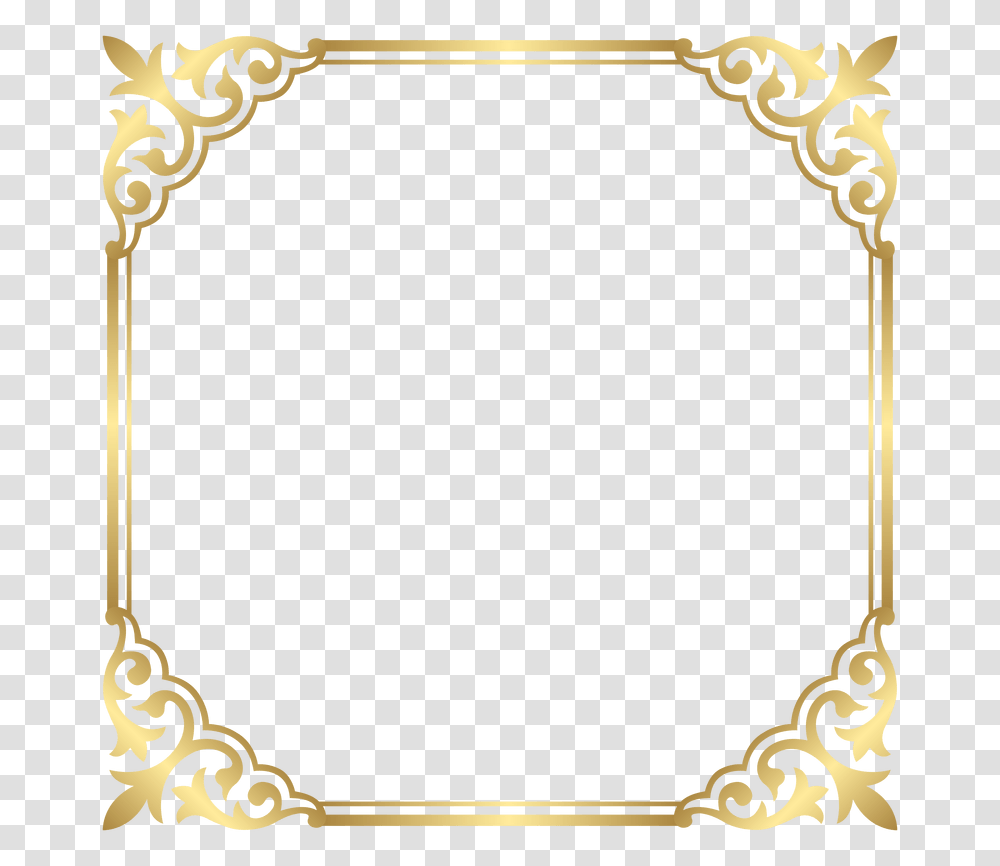 Gold Border, Mirror, Oval, Bow Transparent Png