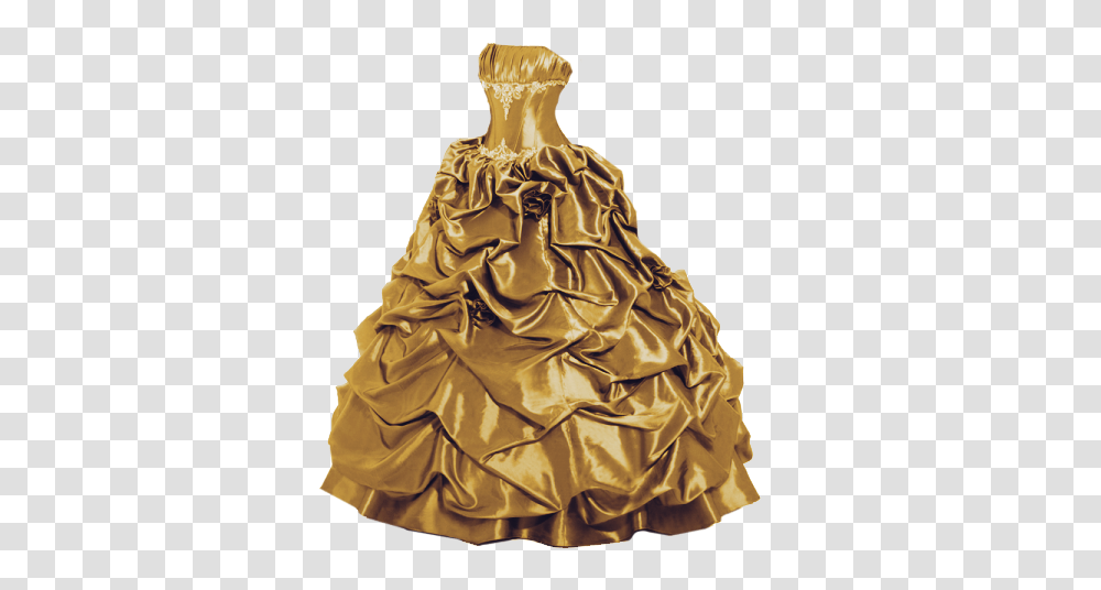 Gold Bridal Gown Background Ball Gown, Clothing, Apparel, Person, Human Transparent Png