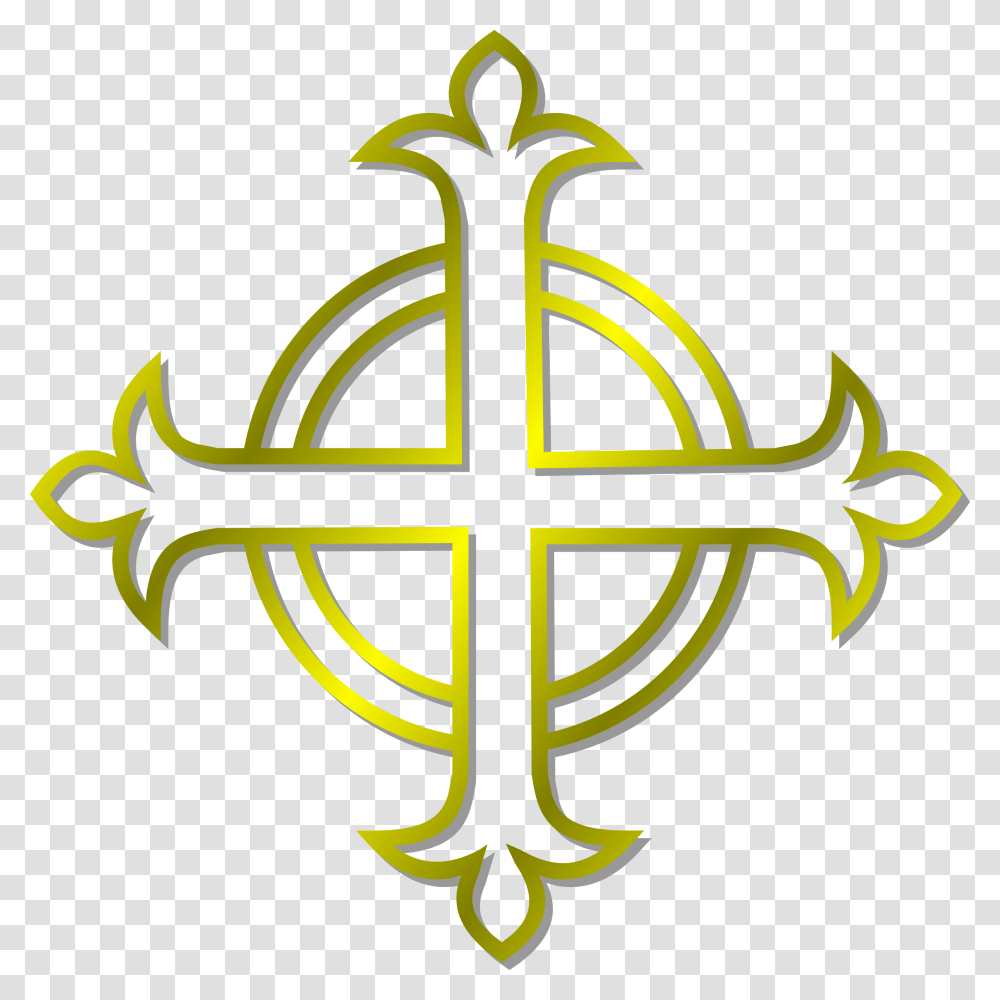 Gold Budded Cross Icons Anglican Clipart, Emblem, Dynamite, Bomb Transparent Png