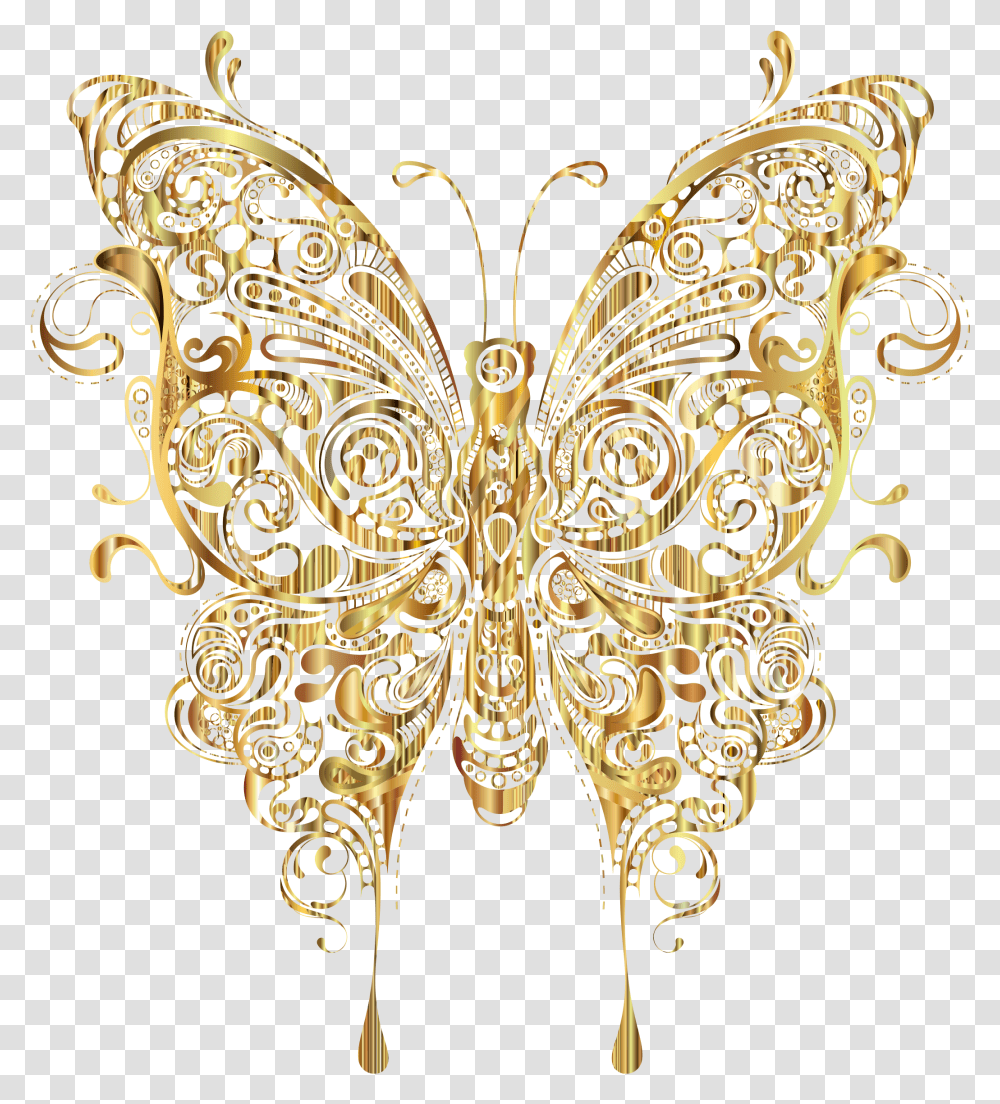 Gold Butterfly Golden Butterfly Clipart, Floral Design, Pattern, Graphics, Paisley Transparent Png