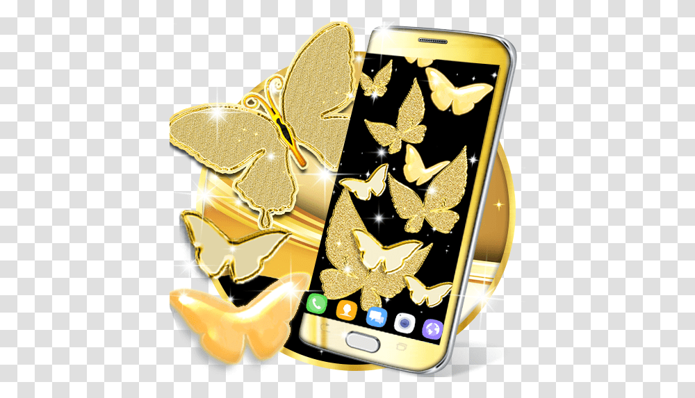 Gold Butterfly Live Wallpaper Apps On Google Play Gold Butterfly Live Wallpaper, Phone, Electronics Transparent Png