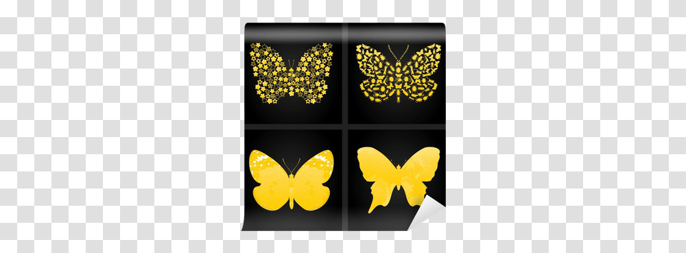 Gold Butterfly Wall Mural • Pixers We Live To Change Gold, Collage, Poster, Advertisement, Graphics Transparent Png