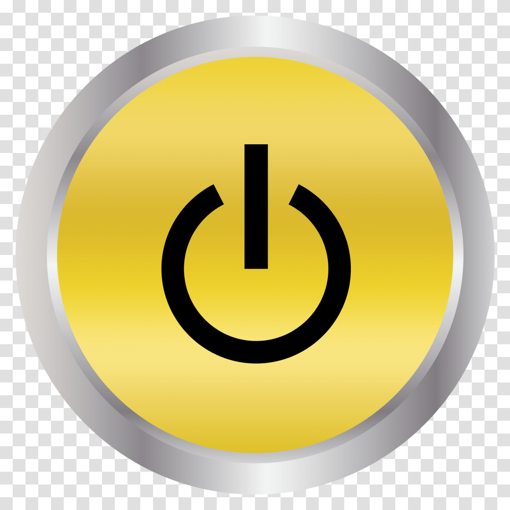 Gold Button Hr Power Button Yellow Full Size Button On Yellow, Number, Symbol, Text, Coin Transparent Png