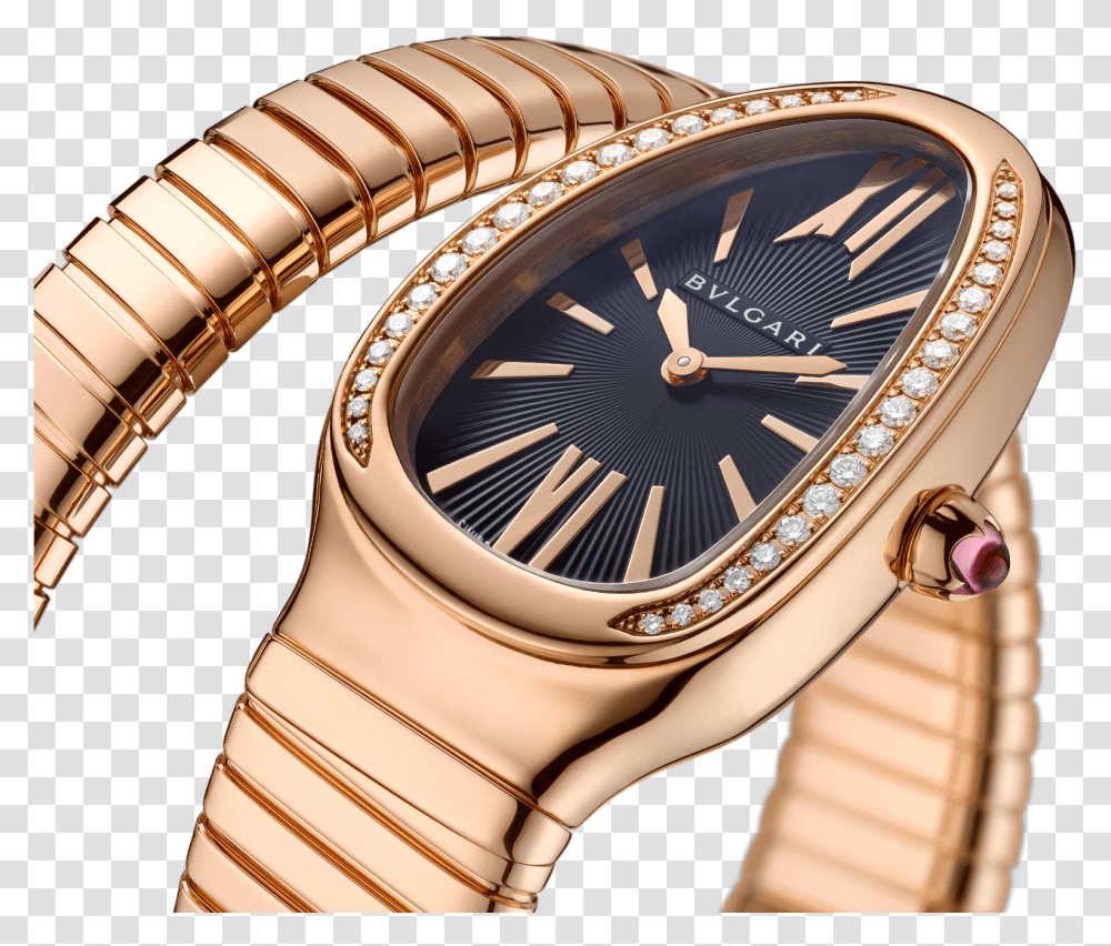 Gold Bvlgari Watch Serpenti, Wristwatch Transparent Png