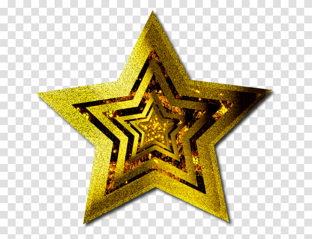 Gold By Julee San Clip Art, Cross, Star Symbol Transparent Png