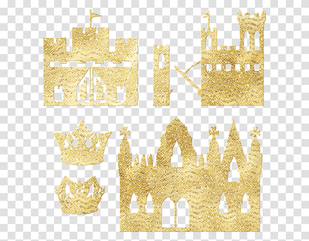 Gold Castle King Crown Queen Crown Castle Crown Gold Castle, Jewelry, Accessories, Accessory Transparent Png
