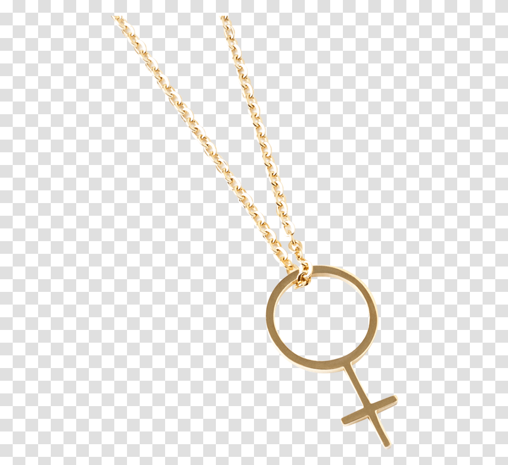 Gold Chain Necklace With Venus Symbol Charm Venus Symbol Pendant Transparent Png