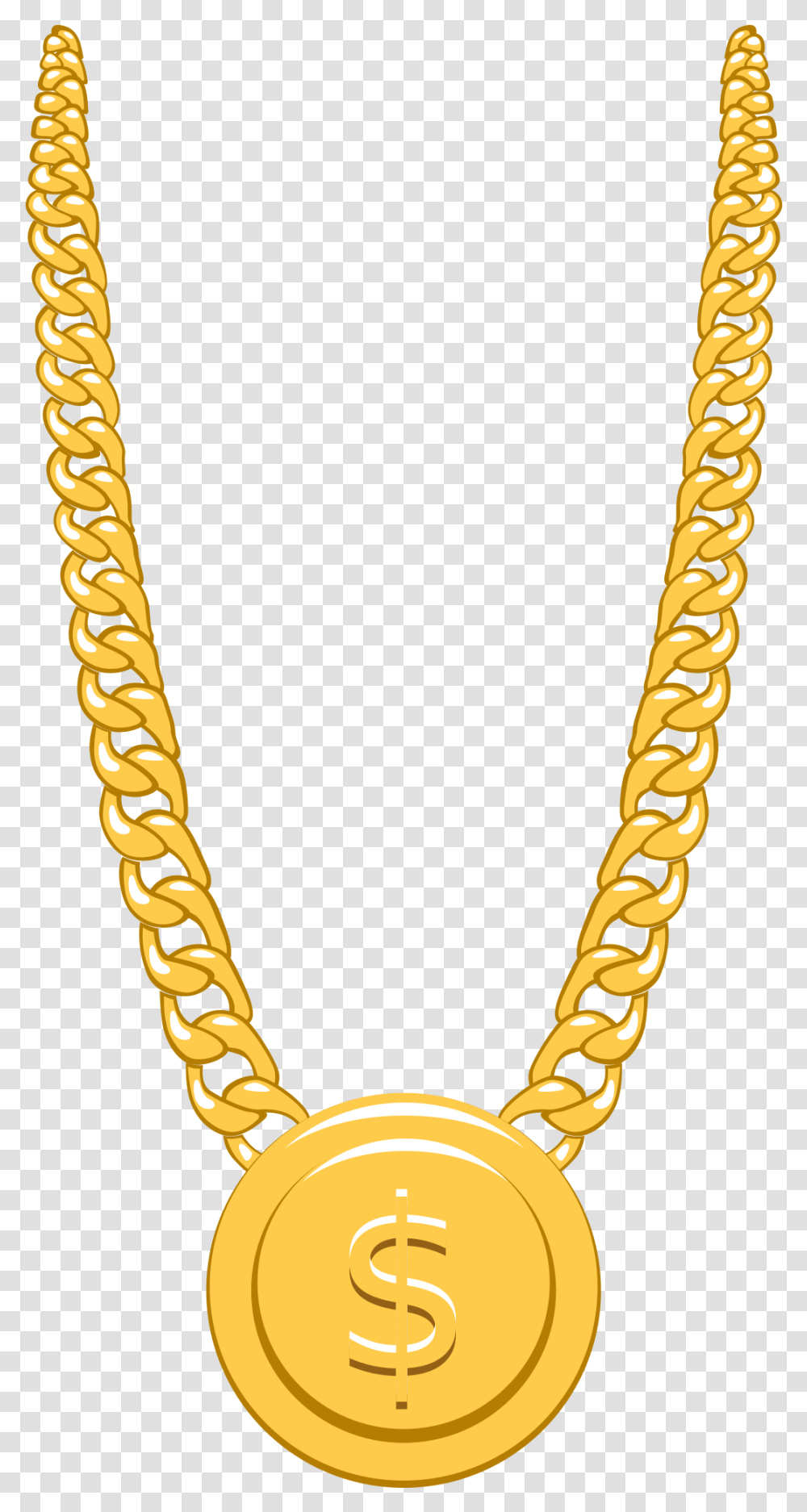 Gold Chain With Pendant Sticker Gold Chain, Hip Transparent Png