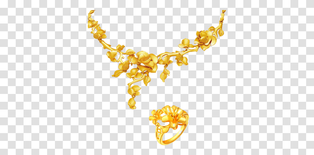 Gold Chains, Flower, Plant, Blossom, Ornament Transparent Png