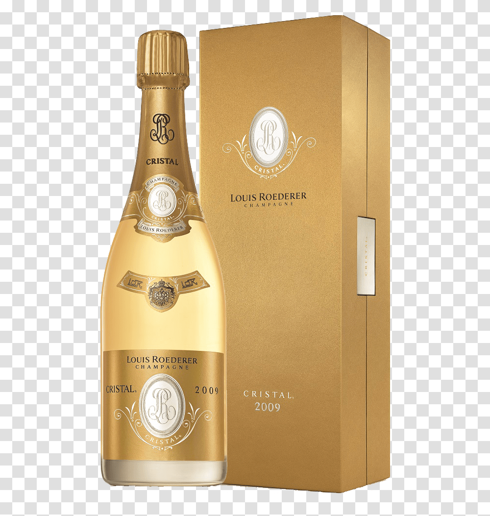 Gold Champagne Bottle Louis Roederer Cristal 2009, Alcohol, Beverage, Drink, Wine Transparent Png