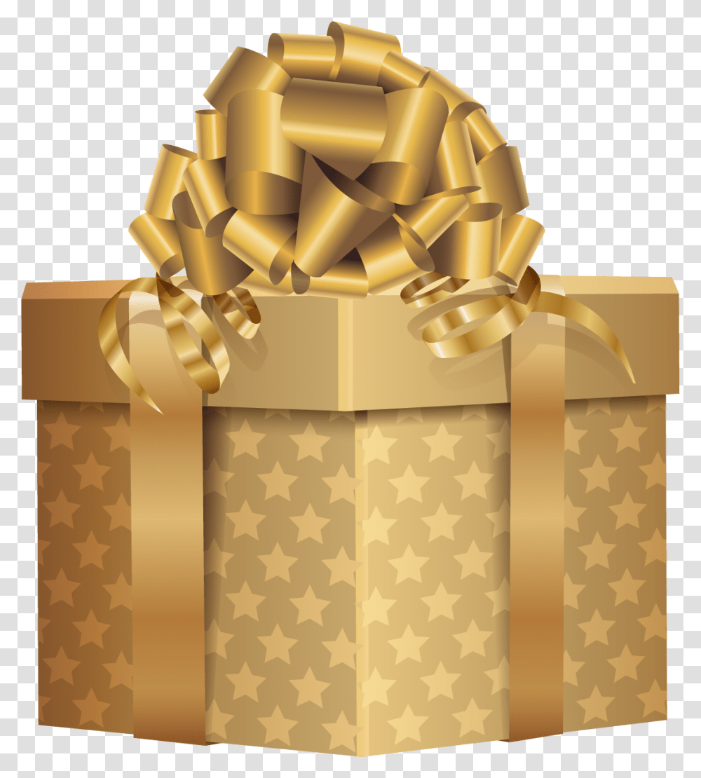 Gold Christmas Gift Box, Lamp Transparent Png