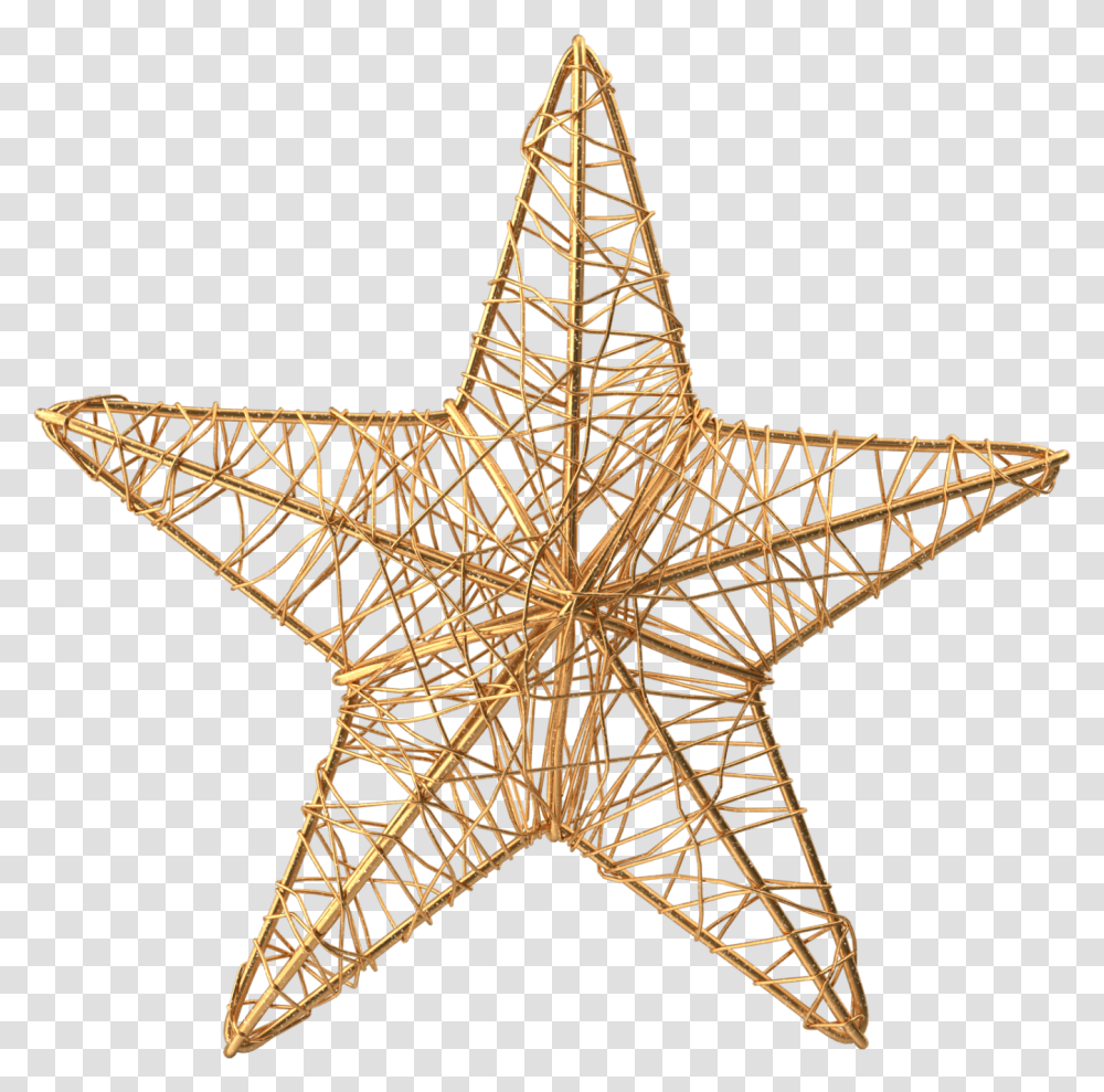 Gold Christmas Star, Cross, Star Symbol, Construction Crane Transparent Png