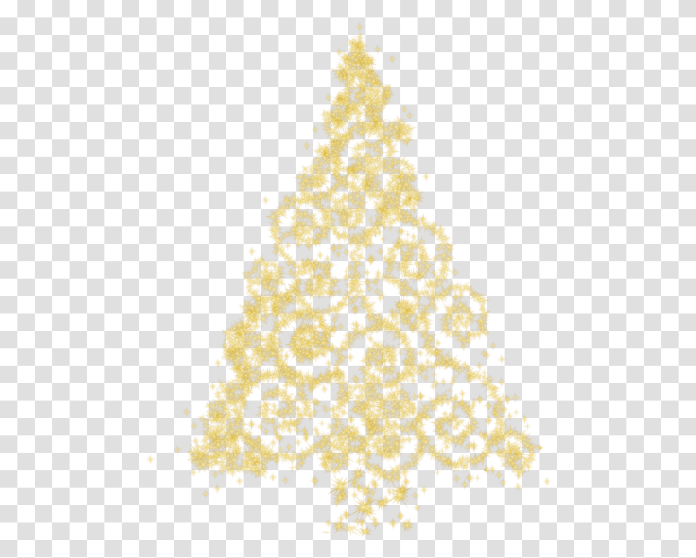 Gold Christmas Tree Clip Art Gold Christmas Tree Clipart, Plant, Ornament, Pattern, Floral Design Transparent Png