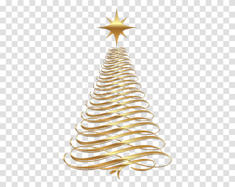 Gold Christmas Tree, Coil, Spiral, Plant, Wedding Cake Transparent Png