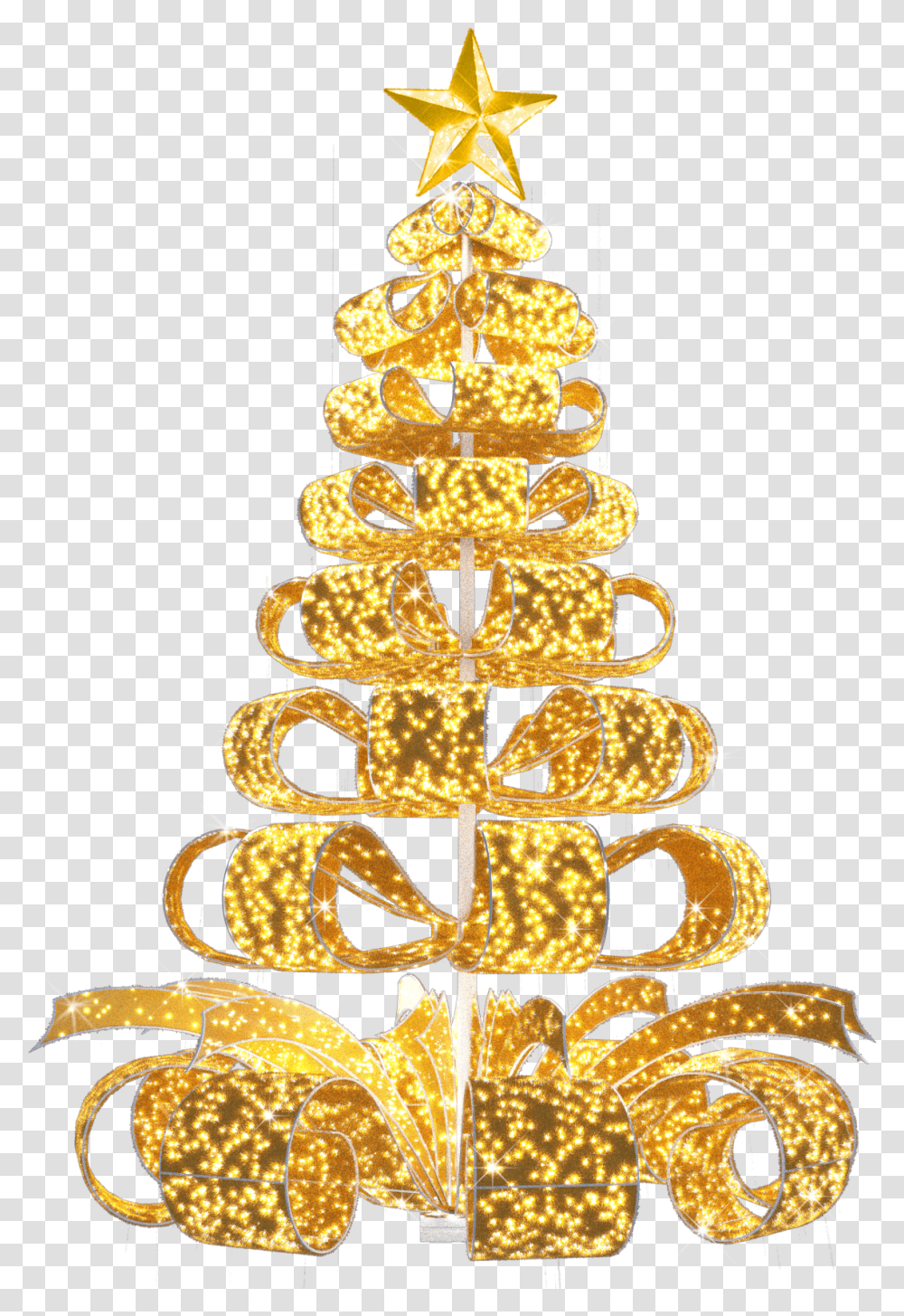 Gold Christmas Tree, Plant, Ornament Transparent Png