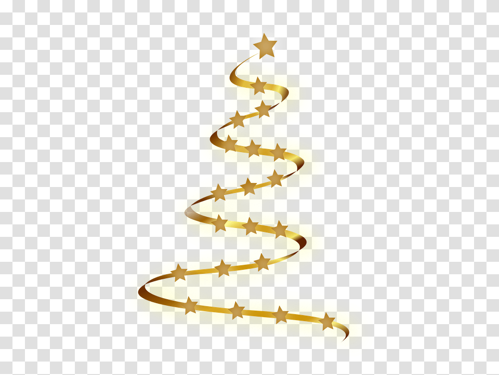 Gold Christmas Tree With Green Stars Christmas Tree Gold, Number, Star Symbol Transparent Png