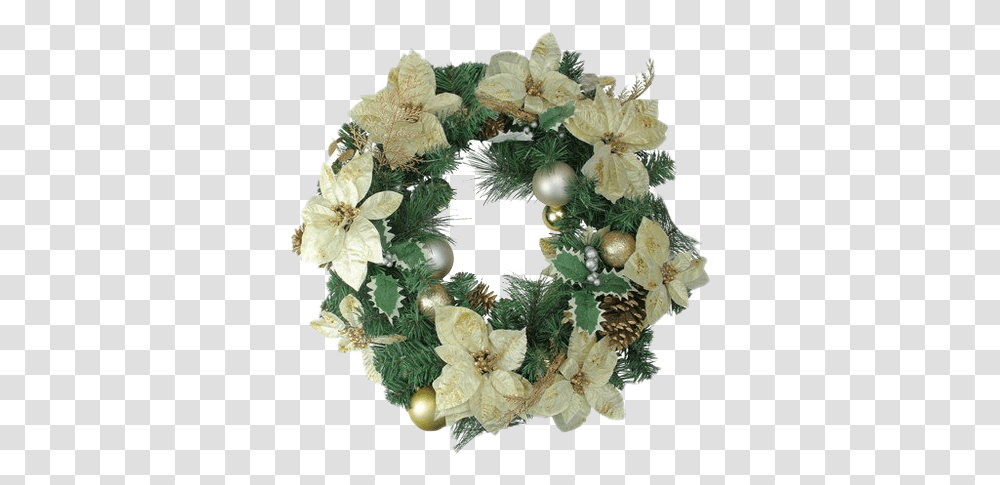 Gold Christmas Wreath Clipart Wreath Transparent Png