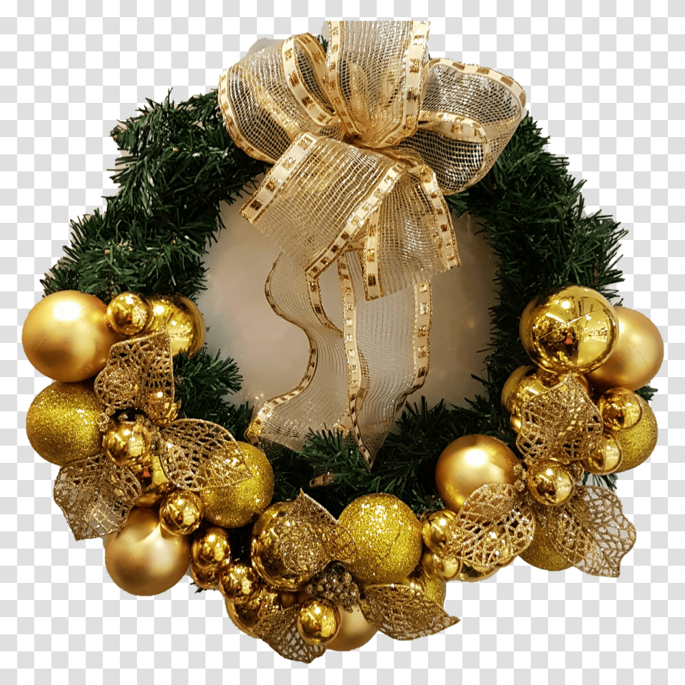 Gold Christmas Wreath Image Mart Gold Christmas Reef Transparent Png
