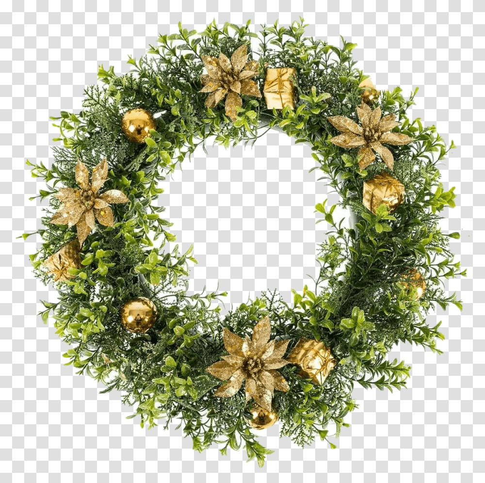 Gold Christmas Wreath Photos Gold Christmas Wreath, Plant Transparent Png