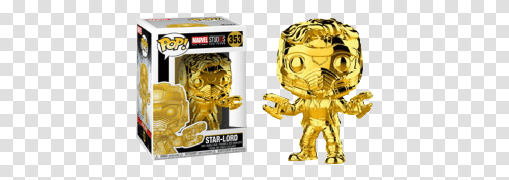 Gold Chrome Star Lord Star Lord Chrome Funko, Person, Human, Alien, Flyer Transparent Png