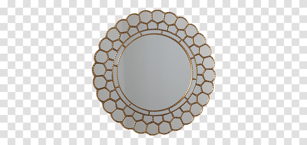 Gold Circle Blossom Mirror Mirror, Oval Transparent Png