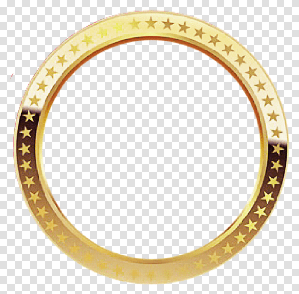 Gold Circle Round Frame Borders Dot, Oval Transparent Png