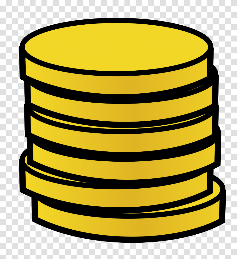 Gold Clip Art, Cylinder, Coin, Money, Tin Transparent Png