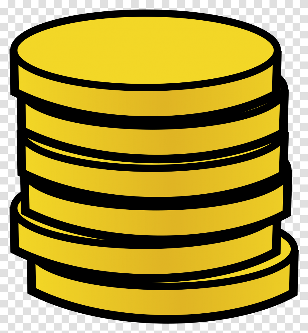 Gold Clipart Clipart Stack Of Coins Clipart, Cylinder, Tin, Money, Can Transparent Png