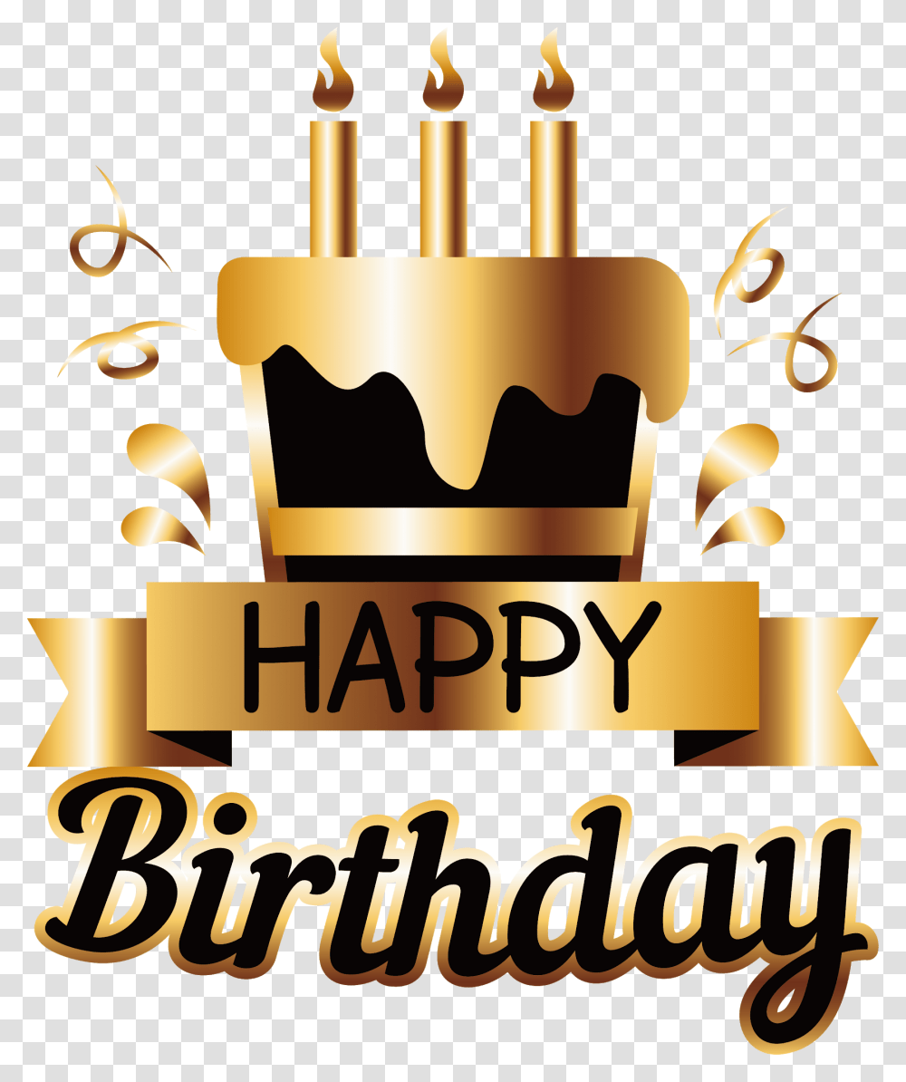 Gold Clipart Happy Birthday Wishes, Paper, Birthday Cake, Food Transparent Png