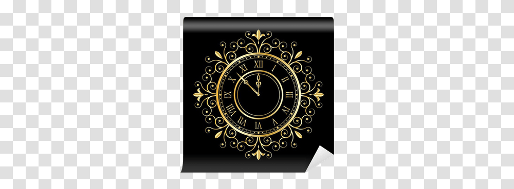 Gold Clock Vintage Style Wall Mural • Pixers We Live To Change Decorative, Analog Clock, Wall Clock Transparent Png