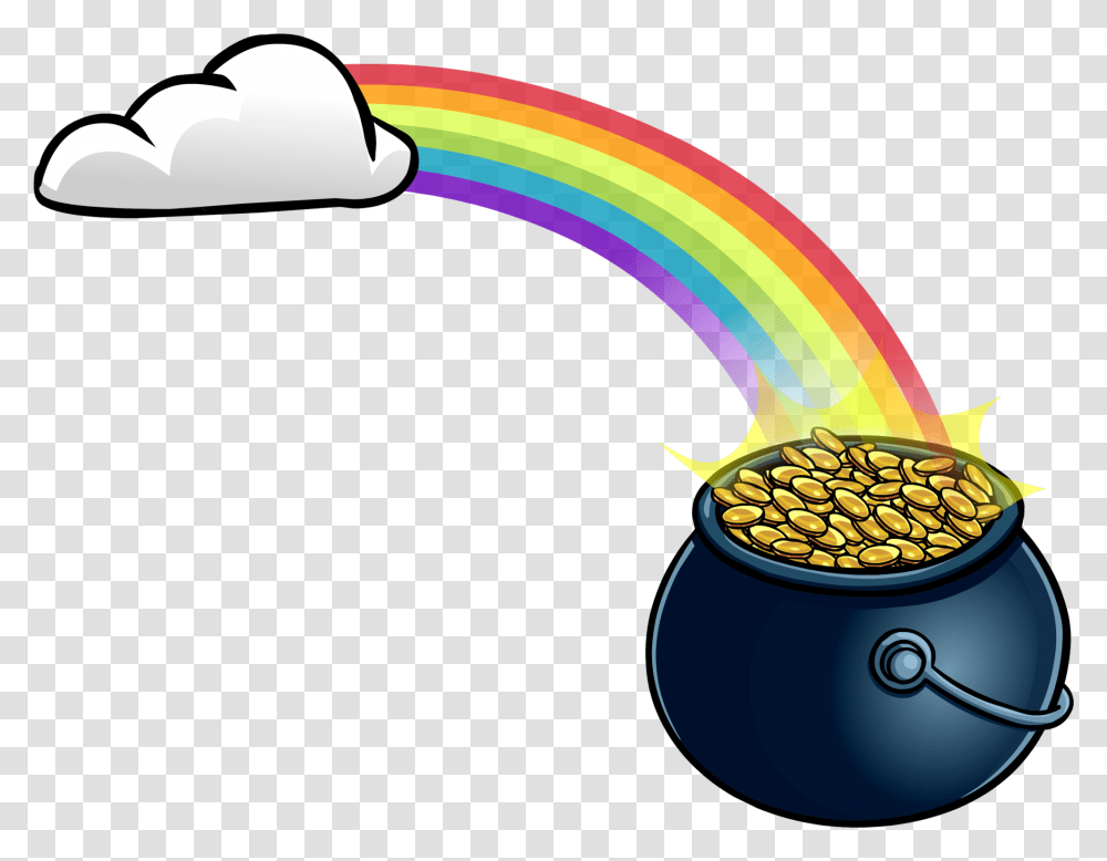 Gold Club Penguin Wiki Fandom Rainbow Pot Of Gold Background, Graphics, Art, Animal, Food Transparent Png