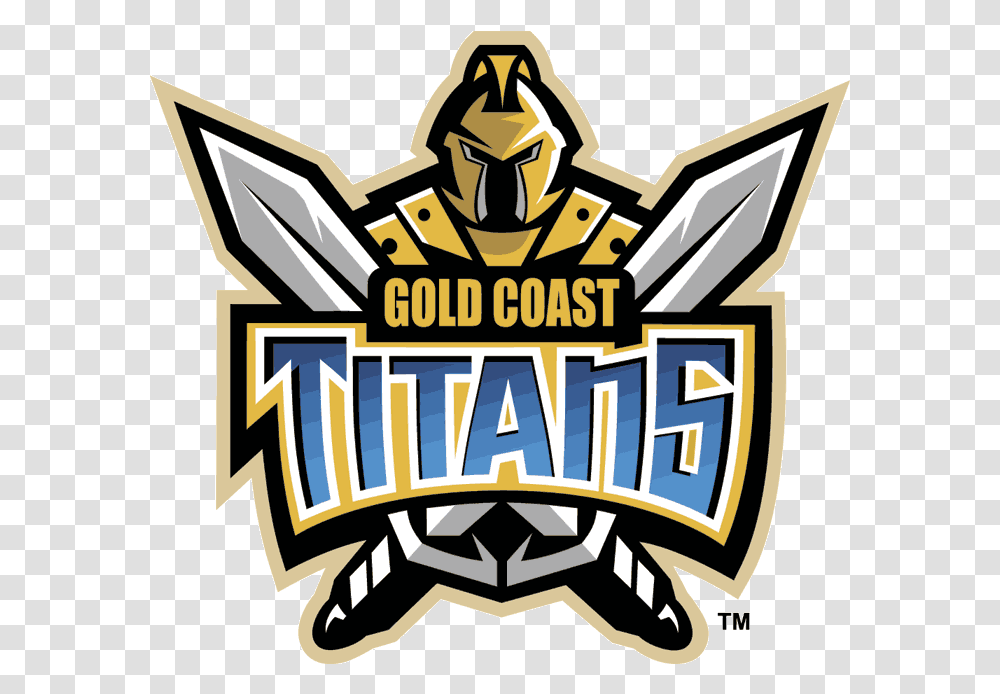 Gold Coast Titans Primary Logo Gold Coast Titans Logo, Symbol, Emblem, Text, Food Transparent Png