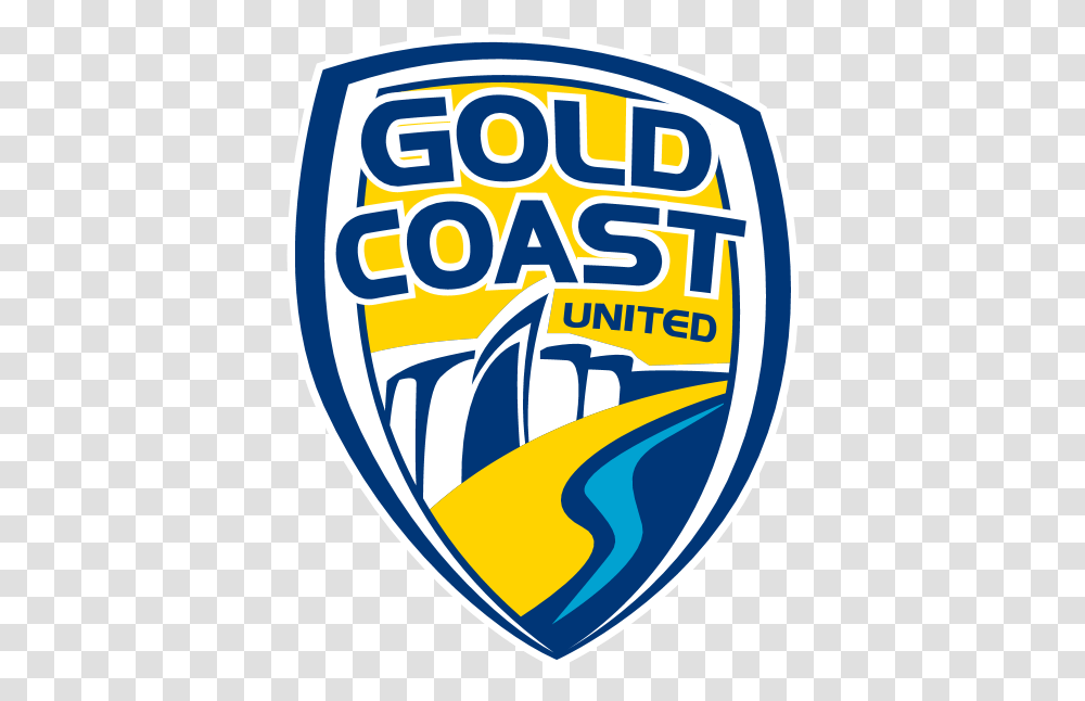 Gold Coast United Fc Logo Download Gold Coast Fc Logo, Symbol, Trademark, Word, Badge Transparent Png