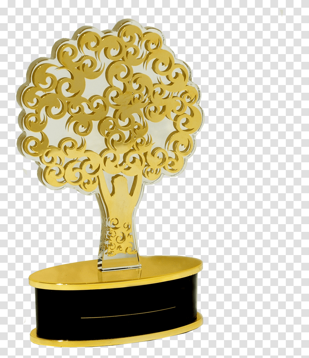 Gold Coated Crystal With Metal Combination Trophy Dubai Trophy, Lamp Transparent Png