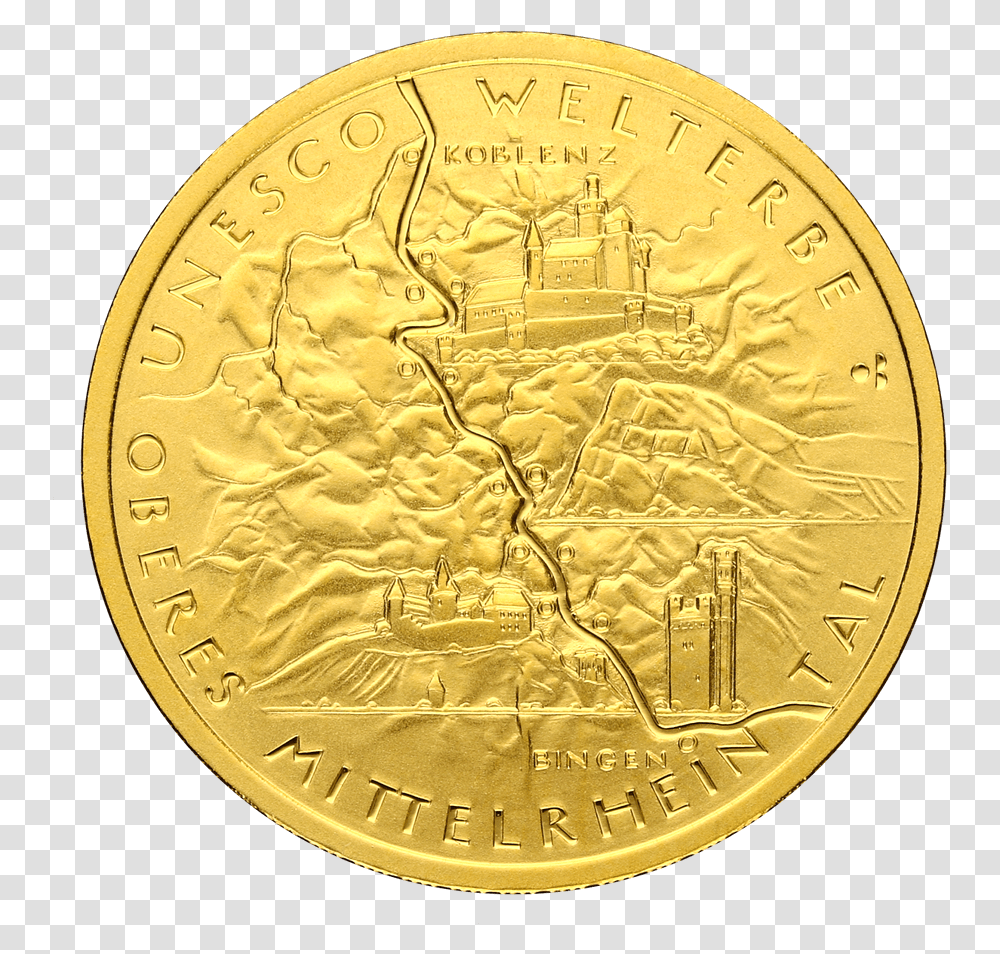 Gold Coin 100 Euro Upper Rhein Valley 12oz Gold Coin, Money, Rug, Clock Tower, Architecture Transparent Png
