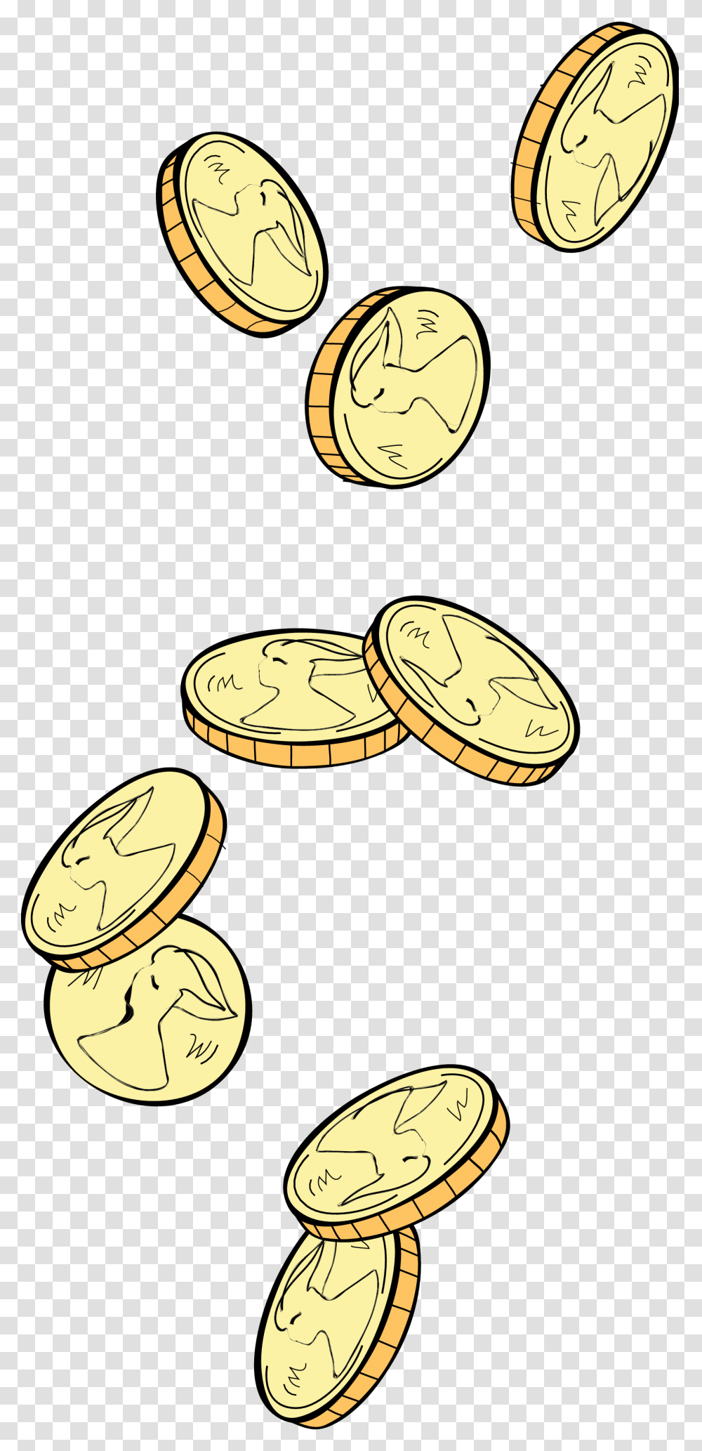Gold Coin Clipart Background Coins Falling, Money, Food, Cookie, Biscuit Transparent Png