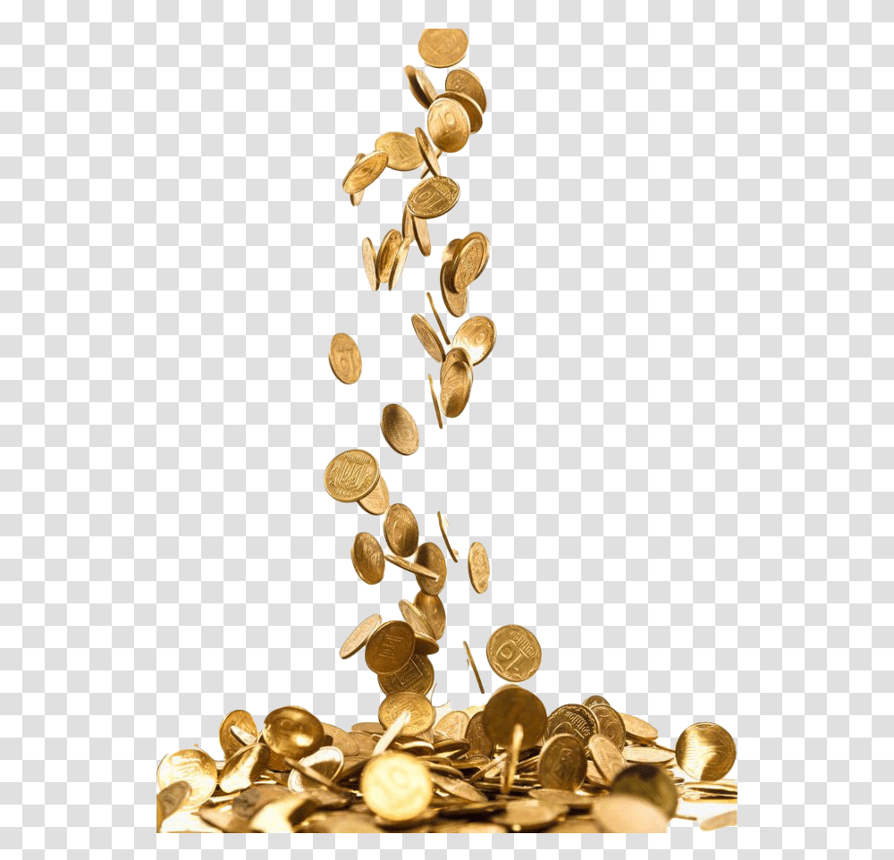 Gold Coin Free Download Gold Coins Falling, Plant, Vegetable, Food, Nut Transparent Png