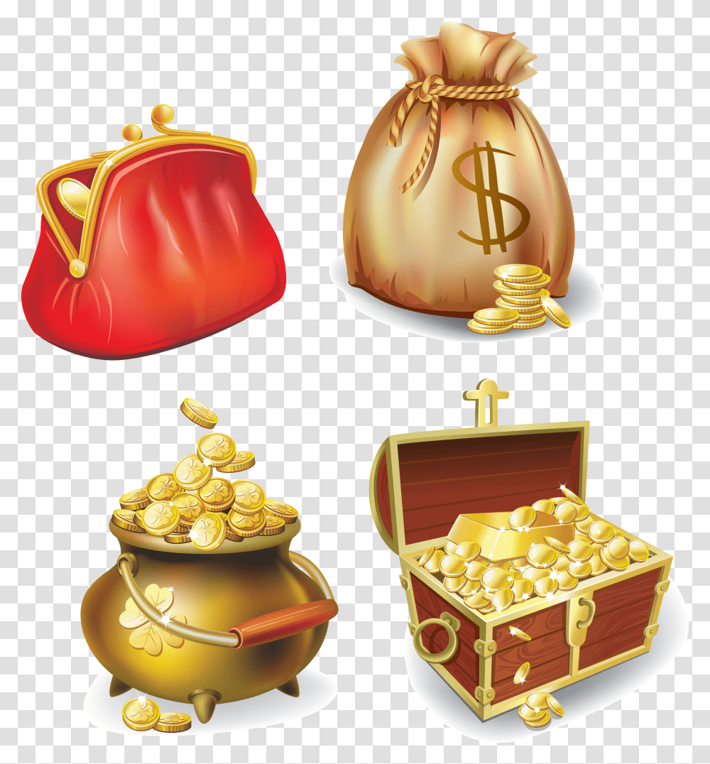 Gold Coin Icon Pot Of Gold Coin, Treasure, Bag Transparent Png