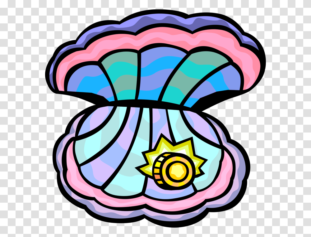 Gold Coin In Pearl Oyster, Purple, Food Transparent Png