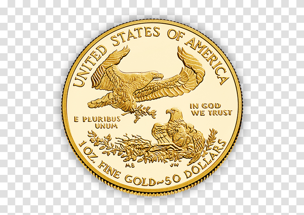 Gold Coin Us Eagle Gold Coin, Money, Bird, Animal, Nickel Transparent Png