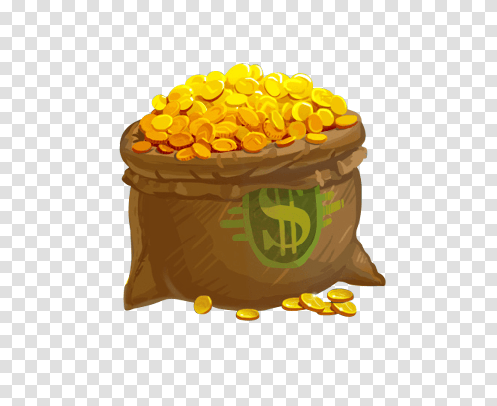 Gold Coins Fall Out Of Bag Image Free Download Searchpngcom Bag Of Gold, Plant, Produce, Food, Bean Transparent Png