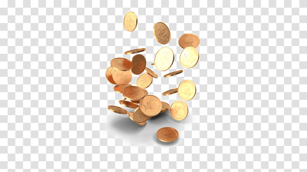 Gold Coins Falling, Clock Tower, Architecture, Building, Birthday Cake Transparent Png