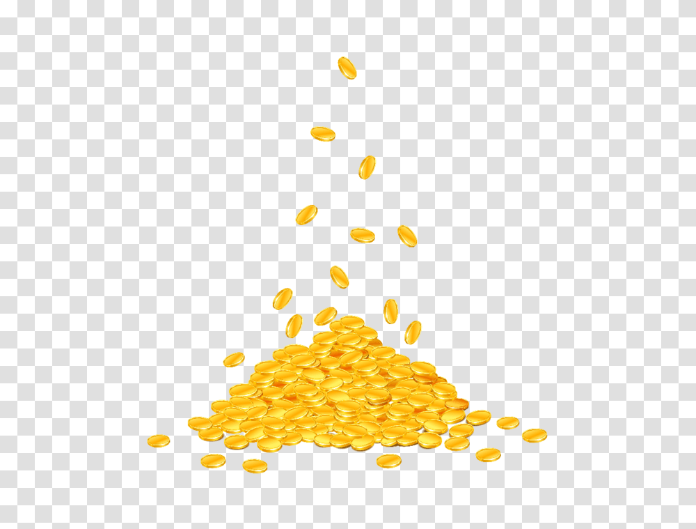 Gold Coins Treasure Pile Shiny Gold Coin Falling, Plant, Produce, Food, Apricot Transparent Png